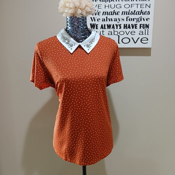 FAITH and JOY - Top with Beading/Rhinestone Detail - Picture 1 of 8